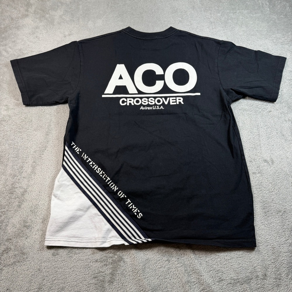 Avirex ACO Crossover T-Shirt Mens Large Black Graphic Tee Japan